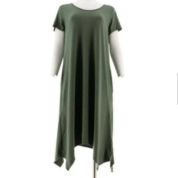 Cuddl Duds Dresses & Skirts - Cuddl Duds Flexwear Handkerchief Hem_Dress 054